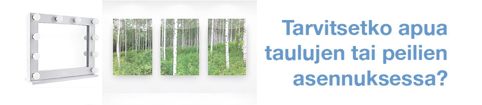 Taulun ja peilin asennus Jelpperi